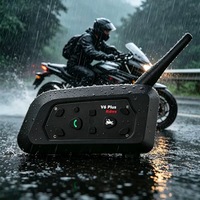 Casque de moto avec interphone de groupe, batterie longue durée, étanche, appels sans fil pour la conduite