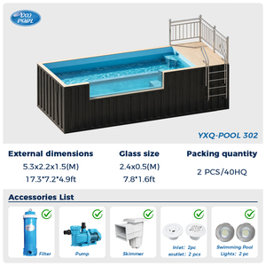 <span class=keywords><strong>Piscine</strong></span> portable de luxe <span class=keywords><strong>avec</strong></span> système de filtration complet pour installation hors sol à domicile - Product Image 4