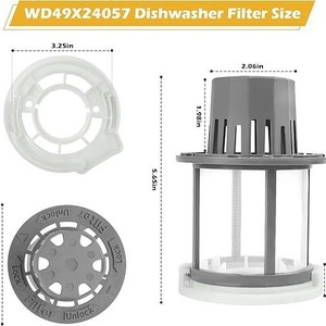 WD49X24057 Kit de filtro ultrafino para lavavajillas, repuesto para lavavajillas GE - Product Image 2