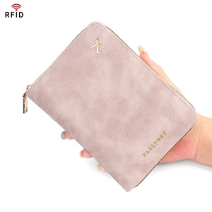 Portefeuille de passeport à fermeture éclair en gros, porte-passeport en cuir PU multicolore avec fente pour carte SIM et carte mémoire pour les voyages - Product Image 2