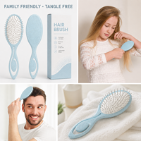 Brosse à cheveux Taolu durable en paille de blé avec aiguilles en acier, brosse démêlante écologique pour massage du cuir chevelu, pour salon et maison