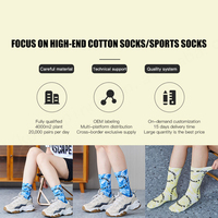 OEM personalizado 3D sublimado diseñador calcetines para hombres de alta calidad azul verde Casual tejido impreso calcetines antideslizante cuerpo para el otoño