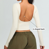 Vêtements de yoga à manches longues pour femmes, tailles S-XL, soutiens-gorge de sport dos nu, soutiens-gorge de sport à séchage rapide pour la course à pied et les sports de plein air