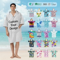 Peignoir de bain de nouvelle conception 2026, serviettes à séchage rapide et hautement absorbantes, poncho de surf personnalisé pour hommes, serviette de plage à capuche avec logo