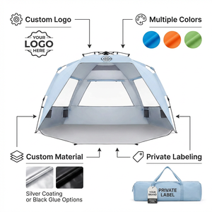 Carpa de Playa Plegable Fácil de Instalar para 4-6 Personas, Protección Solar UPF 50+, con Bolsa de Transporte para Playa, Jardín y Picnic - Product Image 5