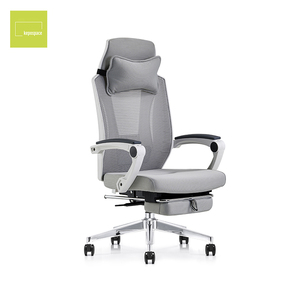 Chaise de bureau pivotante KEPO, chaise de jeu de course, chaise d'ordinateur blanche, réglable, confortable, ergonomique, en maille, avec repose-pieds - Product Image 1