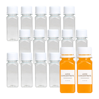 Bouteilles de jus personnalisées avec logo, 60 ml, en plastique, bouteille de gingembre, bouteille carrée en plastique PET transparent avec bouchons inviolables