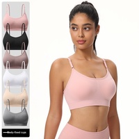 Soutien-gorge de sport une pièce avec bonnets fixes, extensible, confortable, respirant, décontracté, grande taille, séchage rapide, pour la course à pied, pour femmes