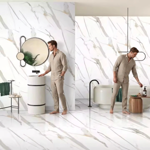 Venta al por Mayor de Baldosas de Porcelana Brillante Estilo Estatuario Oro 800x1600mm para Pisos y Paredes, Colección de Cerámica para Baños - Product Image 6