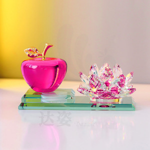 ของตกแต่งรถยนต์รูปดอกบัวแก้วคริสตัลและแอปเปิ้ล ของตกแต่งภายในรถยนต์สุดหรู สำหรับเป็นของขวัญ - Product Image 4