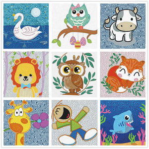 Kits de <span class=keywords><strong>peinture</strong></span> diamant pour enfants, <span class=keywords><strong>singe</strong></span>, art diamant, cristal, facile à faire soi-même, <span class=keywords><strong>peinture</strong></span> par numéros, kits de décoration murale de dessin animé pour la maison - Product Image 3