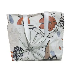 Atacado Sublimação Imprimir Impermeável Branco Tyvek Beach Tote Bag das Mulheres Dupont Paper Weekend Bag Verão Zipper Ladies Handbag