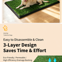 Tapis de propreté pour chien à 3 niveaux en gazon artificiel réutilisable, bac à litière intérieur pour animaux de compagnie, tapis de drainage en mousse EVA lavable pour chien