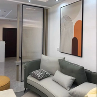 Paravent en verre en bois massif salon lumière luxe entrée cloison écran porche
