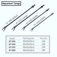 Pinces d'aquarium 40cm 50cm 70cm 80cm à long manche, pince à plantes aquatiques en plastique à mâchoires dentelées pour la plantation