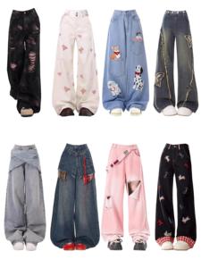 <span class=keywords><strong>Jeans</strong></span> <span class=keywords><strong>Cargo</strong></span> da <span class=keywords><strong>Donna</strong></span> all'Ingrosso, Traspiranti, a Vita Alta, Vestibilità Ampia, Stile Casual, Gamba Larga - Product Image 2