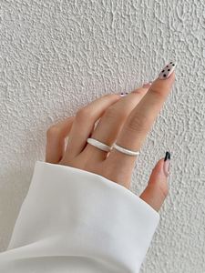 Dylam New Exclusive Design Women Solid <b>Sterling</b> <b>Silver</b> Jewelry Rhodium Plated Tinfoil Pleats Minimalist Simple <b>Adjustable</b> <b>Rings</b> - Product Image 4