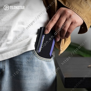 TILONSTAR TVW121, nuevo estuche portátil de tela Oxford de cuero de primera calidad para tarjetas de visita, tarjetero inteligente con bloqueo RFID para hombres y mujeres - Product Image 5