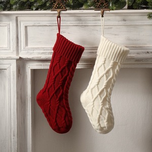 Calcetines de Navidad personalizados Color Azul Sin ácido Calcetín de Navidad Almacenamiento Estampado de pata Calcetín de Navidad tejido - Product Image 1