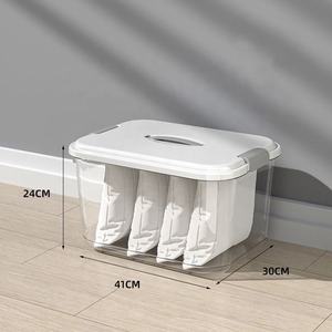 Boîtes de rangement en plastique PP de grande capacité 3L, organisateurs domestiques, contenants pour jouets, vêtements, aliments, avec couvercle et poignée, sans BPA, vente en gros - Product Image 1