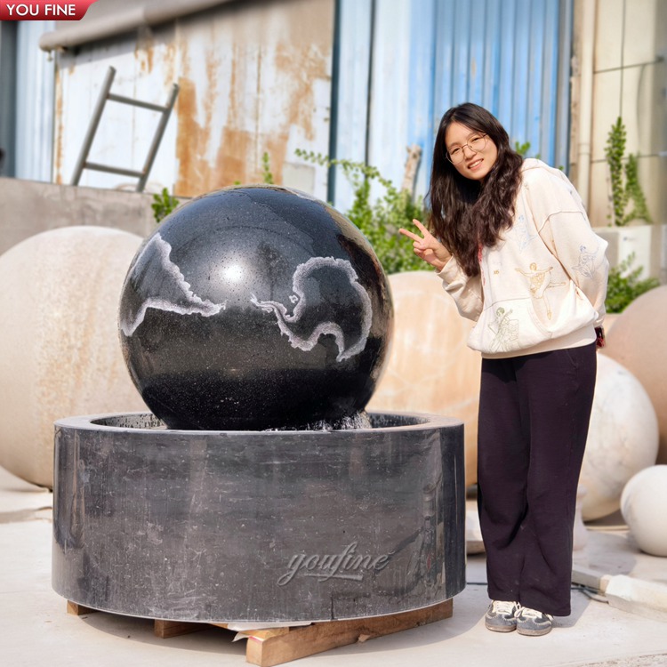 屋外手彫り石造花崗岩浮遊球大理石ボール噴水| Alibaba.com