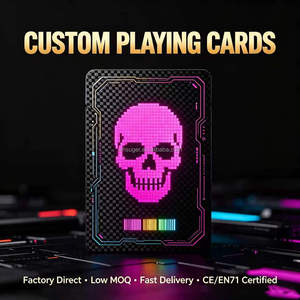 Cartes de jeu personnalisées avec motif de crâne néon, cartes de poker de style punk personnalisées pour les fêtes, faible MOQ, service direct d'usine OEM ODM - Product Image 1