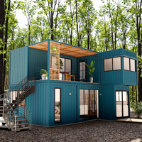 Maison modulaire préfabriquée en acier à ossature plate de 20 pieds, panneau sandwich, expédition, maison conteneur à 3 chambres, salle de bain, supermarché