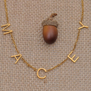 Bijoux de mode Espagnols Charme en Acier Inoxydable Personnalisé Plaqué Or Initial Lettre Pendentif Alphabet Personnalisé Nom Co - Product Image 6