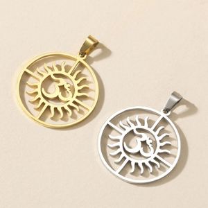 Ciondolo Myshape Aum Om Ohm, Simbolo Sanscritico, Charm Spirituale Yoga per Creazione di Gioielli, Accessori in Acciaio Inossidabile - Product Image 5