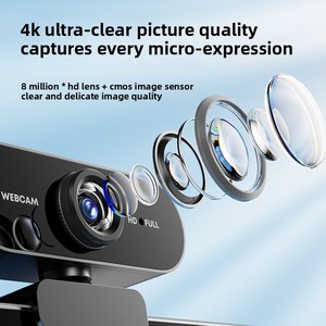Webcam 1080P pour cours <span class=keywords><strong>en</strong></span> <span class=keywords><strong>ligne</strong></span> avec microphones, caméra universelle USB Plug-and-Play sans pilote pour ordinateur, pour diffusion <span class=keywords><strong>vidéo</strong></span> <span class=keywords><strong>en</strong></span> direct - Product Image 3