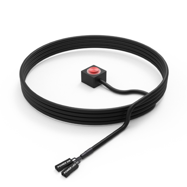 Computer power button, desktop power switch, external switch button, aluminum alloy self-resetting, for open cases