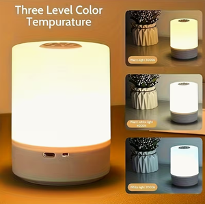 Lampe de chevet LED rechargeable à intensité variable avec commande tactile, lumière blanc chaud 2700K, lampe de table cylindrique pour chambre à coucher - Product Image 5