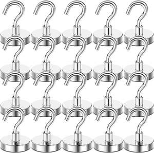 磁気フック 30ポンド以上 重量級冷蔵庫マグネット (シルバー)-合金鋼ネオジム 教室やキッチンでの使用に - Product Image 3