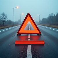 Triangle d'urgence en ABS durable avec un design pliable Comprend un sac de rangement pratique Soyez prêt pour toute situation sur le bord de la route
