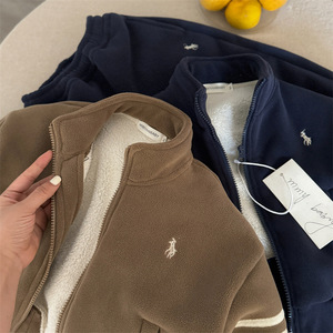 Children's Fleece Lined Winter Set Thickened Jacket Pants Windproof With Label Boys Girls Outwear - Product Image 2