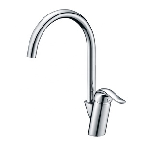 Robinet de cuisine monocommande chromé avec douchette extractible et cache-trou - Product Image 1