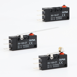 Microinterruptor de acción rápida tipo émbolo con pines, 10A 250V 5A 30VDC, IP67, certificado CE CCC ROHS, -25-80 - Product Image 1