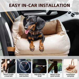 Wasserdichter Luxus-Hunde-Autositz, Haustier-Sofa-Tasche, Großhandel, Reise-Sicherheits-Sitzerhöhung, Transportbox, Bett, Waschbarer Bezug, Haustier-Hunde-Autositzkissen - Product Image 2