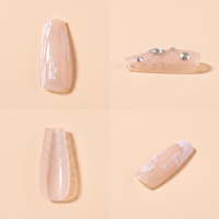Vente en gros de faux ongles de haute qualité avec colle, 10 pièces, logo personnalisé pour les mariées et les demoiselles d'honneur