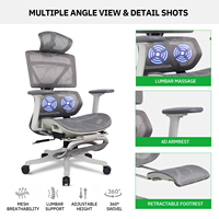Chaise de bureau ergonomique électrique avec massage, chaise de direction avec alimentation intégrée et soutien confortable, Silla Escritorio Fotel Biurowy