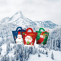 Petite boîte cadeau auto-élevante recyclable pour Noël, motif bonhomme de neige et Père Noël, avec bougie, pour friandises de fête