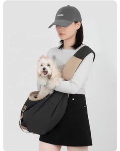 Sangle réglable Mains libres Nylon Pet Carrier Bag Outdoor Travel Sling Bag pour petits chiens chiots Solid Pattern Belt Closure - Product Image 1