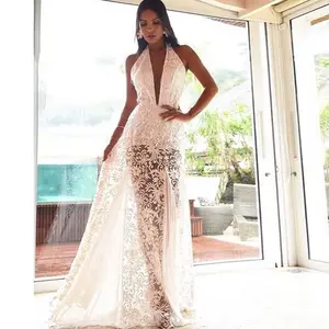 Alta qualidade branco vestido modesto mulheres casamento simples vestido de mama nu vestido longo branco elegante