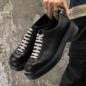 Fabricación de Zapatos Casuales de Moda Británica con Suela Gruesa Personalizados para Hombre, Zapatos Derby con Cordones para Aumentar la Estatura, Zapatos de Negocios para Hombre - Product Image 1