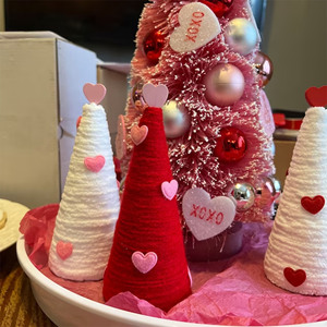 Dí<span class=keywords><strong>a</strong></span> de San Valentín y árbol de <span class=keywords><strong>Navidad</strong></span> Decoración de mesa Propuesta de amor Fiesta Escena Arreglo Bandeja con bola y adornos - Product Image 1