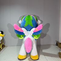 Costume de mascotte gonflable licorne en peluche avec ailes arc-en-ciel colorées, pour adulte, idéal pour défilés, carnavals, anniversaires et événements