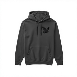 Sweat-shirt à capuche personnalisé Aigle Féroce Gris Foncé Oversize Streetwear Décontracté Athlétique Hommes Femmes Vente en Gros OEM - Product Image 1