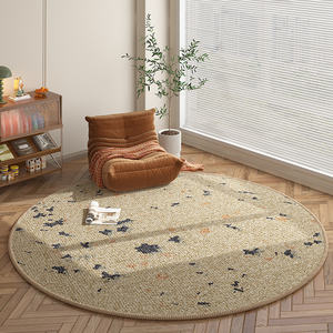 Rond personnalisé crème imprimé 3d fleur impression numérique tapis de sol en <span class=keywords><strong>boucle</strong></span> et <span class=keywords><strong>meilleur</strong></span> tapis pour la chambre à coucher - Product Image 4