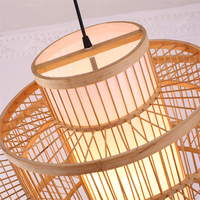 Lampes suspendues Salle à manger Lampe Log House Art Lustre Nordique En Bois Moderne Simple Chambre Café Bar Bambou Murano Verre 80