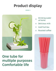 Personalizzi colorato 6 8mm 10 12mm monouso compostabile dritto nero biodegradabile per bere cannuccia per <span class=keywords><strong>Cocktail</strong></span> - Product Image 2